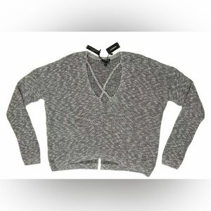 Express Charcoal V-Neck Women's Sweater
